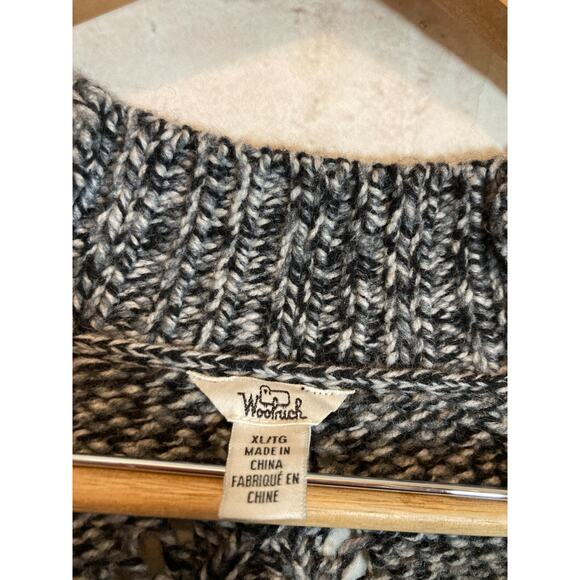 Woolrich Sweater Womens XL Lambswool Gray Speckled Pullover Heavyweight V Neck - Picture 3 of 14